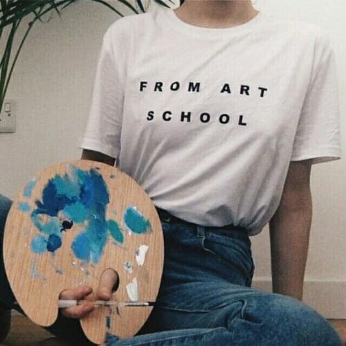 From Art School T-Shirt Tumblr Shirt Women Casual Short Sleeve Tee Tops Aesthetic Art Harajuku Graphic Tee Shirt