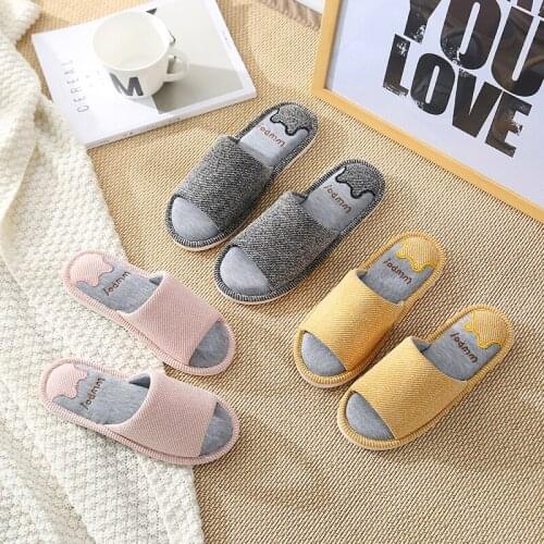 2020 indoor womens household slippers couples breathable sweat-absorbent deodorant home shoes home non-slip cloth slippers men