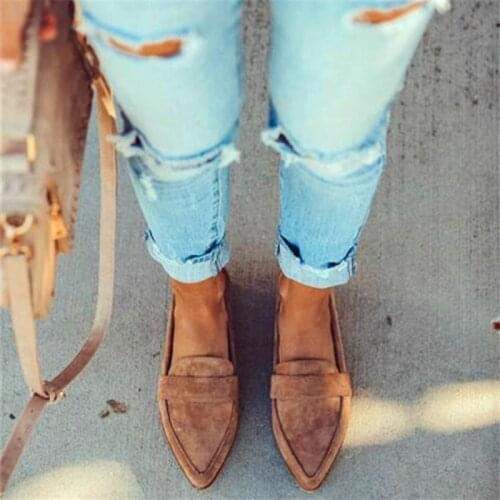 Women flats shoes woman plus size pointed toe vintage slip on loafers british shoe chaussures femme zapatos mujer sapato