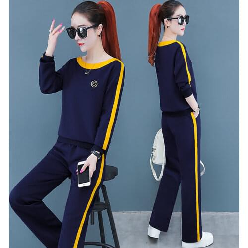 New Spring Autumn 2piece Set Casual Korean Plus Size Loose Sweater Two Piece Sets Women Fashion Clothing Green Red Black