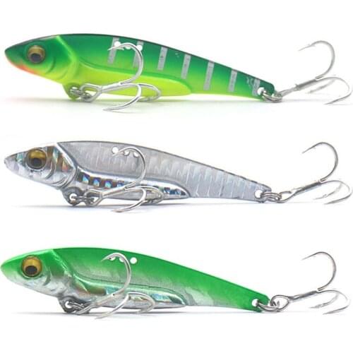 1PCS Metal VIB 7cm / 20g Fishing Lure Sinking Vibration with Blood trough Hooks Fishing Baits artificial bait vib bait