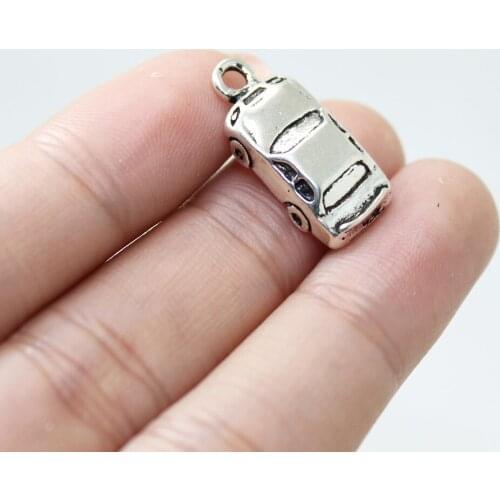 10Pcs/Lot-- 22*10.5MM Car Charm Antique Silver Tone Sedan Car Charms Pendant For Necklace Earring Diy Jewelry Making
