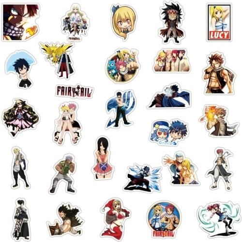 100PCS Anime Fairy Tail Stickers Car Bike Travel Luggage Phone Guitar Laptop Fridge Waterproof Classic Toy Decal Stickers