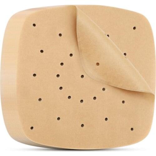 100 piece air fryer perforated liner/square parchment liner for air fryers, steaming baskets, etc