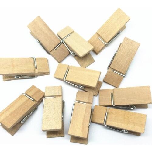 20pcs 35x11mm Natural Wood Pegs Easter Wedding Card Holder Clothespins Clips Table Decorations DIY Crafts