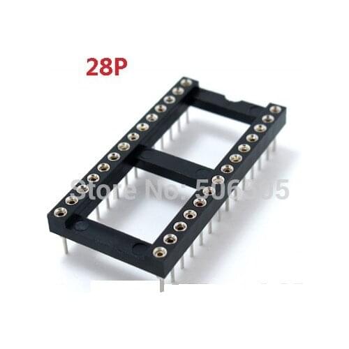 28P Round hole IC socket DIP 28 DIP-28Pins seat microcontroller socket 10pcs/lot