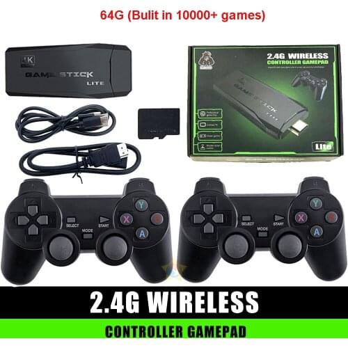 64G Portable M8 4K TV Video Game Console With Double 2.4G Wireless Controller For FC PS1 built in 10000 Classic Games
