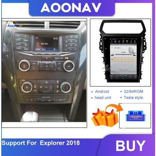 Car HD tesla style Vertical screen video audio player For-Ford Explorer 2018 GPS Navigation auto radio video player head unit