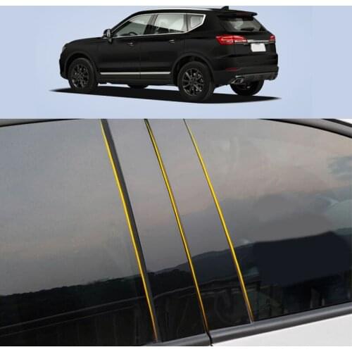 Car PC Material Pillar Post Cover Door Trim Window Piano Black Molding Sticker Plate Parts For Great Wall HAVAL H7 2016-2021
