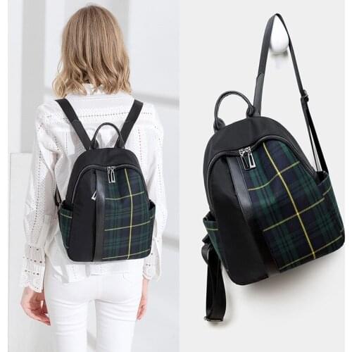 DAI.MM Fashion Oxford Cloth waterproof Backpack Schoolbag Shoulder Purse for women girls British style personalized Backpack