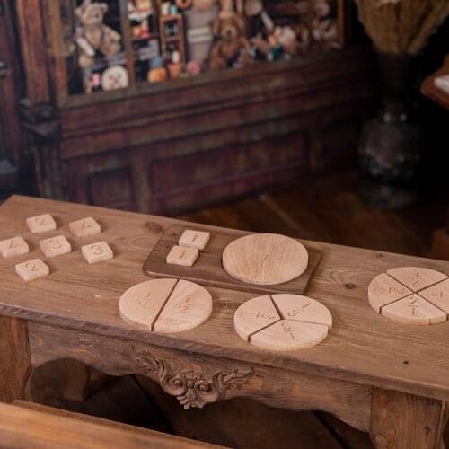 Wooden Fraction Circles - Fractions Learning Kit - Montessori Math Material - Teaching Aid - Wooden Fraction Puzzle