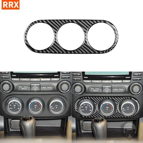 For Mazda MX-5 Miata MX5 NC 2009 2010 2011 2012 2013 2014 2015 Carbon Fiber Sticker Air Conditioning Adjusting Knob Frame Trim