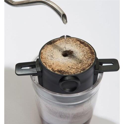 Coffee Filter Portable Stainless Steel Drip Coffee Tea Holder Funnel Baskets Reusable Tea Infuser And Stand Coffee Dripper
