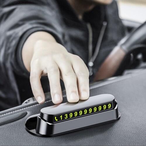 Temporary Car Parking Card Luminous Card Plate Phone Holder Hidenable parking Number with Air Freshener Styling