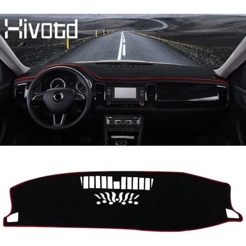 Hivotd For Skoda Kodiaq car dashboard avoid light cover instrument platform anti-slip decoration mat interior accessories 2019