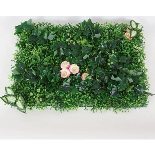 40x60cm Artificial Plant Wall Simulation Plastic Lawn Tropical Leaves Clover Fern Leaves Home Wedding Decoration Flower DIY 5pcs