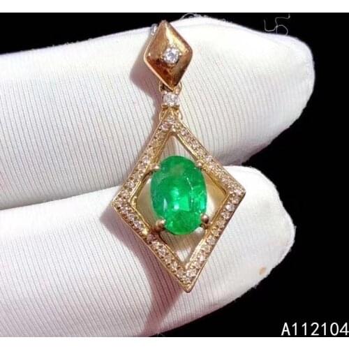 KJJEAXCMY fine jewelry 925 pure silver inlaid natural emerald women elegant exquisite OL style gem Pendant Necklace support dete