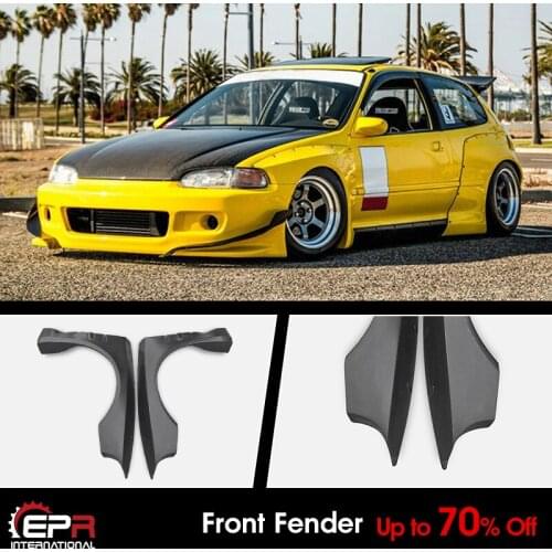 For Honda EG Civic Hatch Back RB Style FRP Unpainted Wide Body Front Fender Mudguards Kits