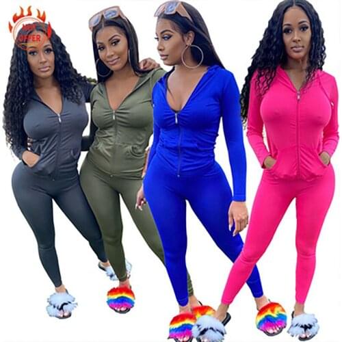 New Womens Sports And Leisure Clothing Suits Solid Color Comfortable Suits Stack Sweat Pant Sets Tracksuits Womens Clothing