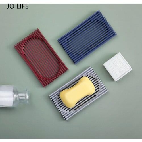 JO LIFE Creative TPR Material Soap Box Draining Soap Holder Sponge Storage Tray Container Kitchen Bathroom Accessories