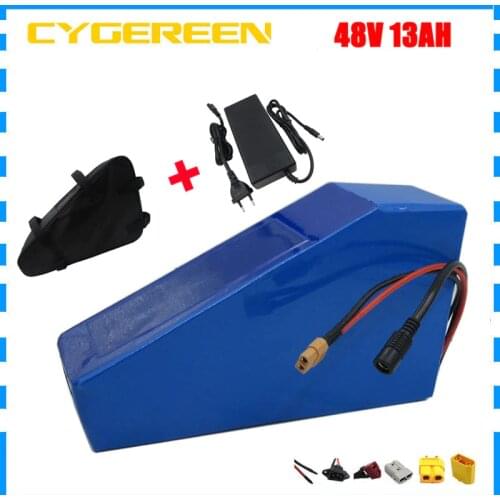 750W 48V Lithium Triangle battery 48 V 13AH bateria pack 13S 48 Volt 16AH Ebike 18650 batteries With Bag BMS 54.6V 2A Charger