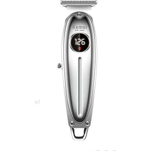 Kemei hair trimmer KM-1948 USB rechargeable hair clipper oil head clipper carving hair line clipper white push haircut LCD