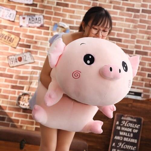 Cuddly soft pig plush toy giant cute cartoon piggy doll girl sleeping pillow cushion gift deco 35inch 90cm DY50831