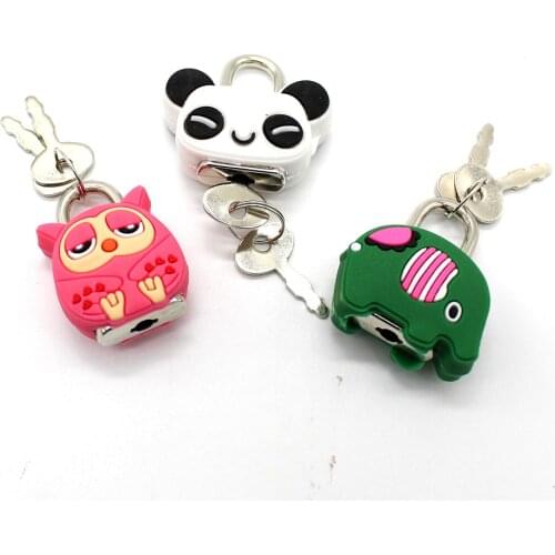 Cartoon Padlocks Lovely Mini Luggage Lock Backpack Zip Padlocks Make-up Box Key Lock Students Diary Lock Childrens Small Toys
