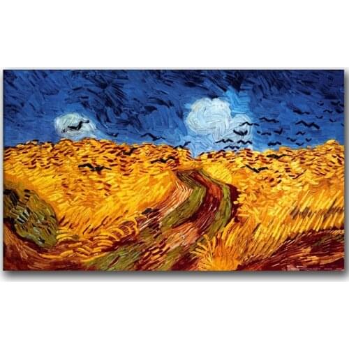 Wall art Wheatfield with Crows Vincent Van Gogh paintings on Canvas Landscapes picture for living room Hand painted High quality