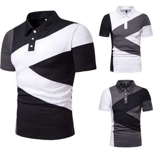 2019 new summer dress K letter stitching fashion mens POLOT shirt short sleeve shirt men clothes S-XXL
