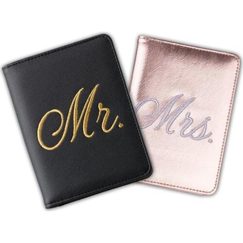 Mr&Mrs Couple Passport Cover Women Men Wallet Travel Rfid Credit Card Holder Case Bank Card ID Passport Holder Travel Accessorie