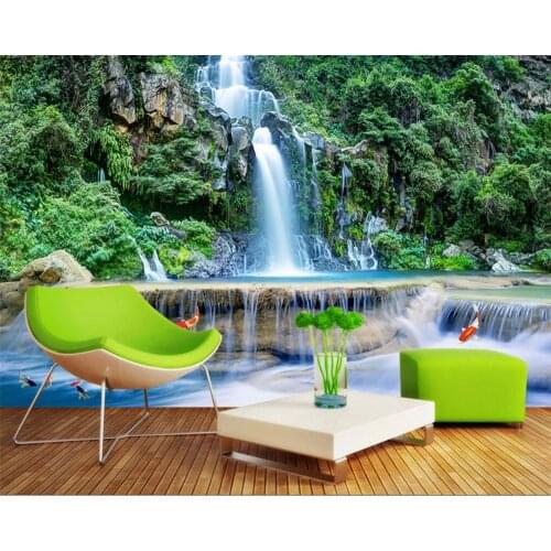 Beibehang Custom Wallpaper 3D Waterfall Landscape TV Background Mural Home Decor Living Room Bedroom Mural wallpaper for wall 3d
