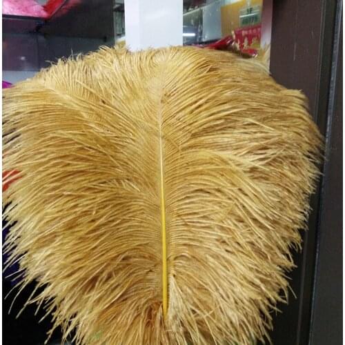 100pcs golden ostrich feather length 12-14 inches / 30-35cm wedding party performance feather decoration