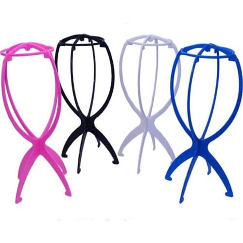 DIANQI Wig Stands Plastic Hat Display Wig Head Holders Mannequin Head Stand Colorful Ajustable Portable Folding Wig Stand