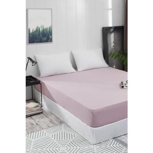 Pure %100 Cotton Combing Luxury Solid Lilac Fitted Sheet Elastic Bed Linens Mattress Cover 160x200 Comfortable Modern 2020