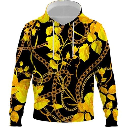 Luxurious 3D Iron chain Printed Men hoodies Harajuku Fashion Hooded Sweatshirt Autumn Unisex hoodie sudadera hombre Men clothing