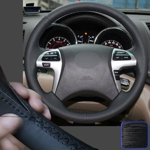 Hand Sew Steering Wheel Cover Wrap For Toyota Highlander 08-13 Camry 11 Hilux 14Super Soft Non-slip Durable Car Interior