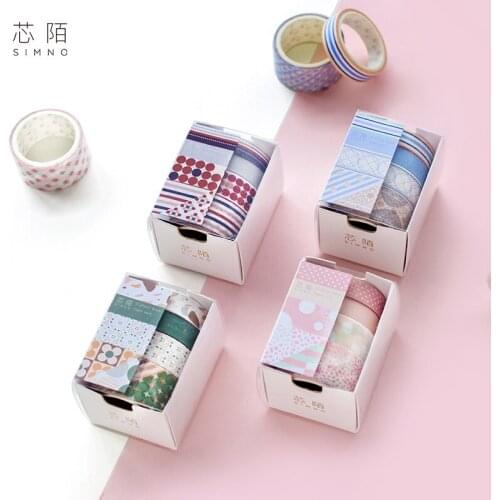 Simno Pink Girl Series Tape Nordic Style Label Printing Small Fresh School Stationery