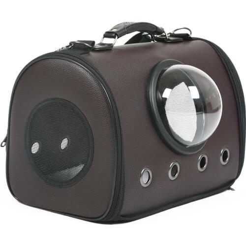 Cat Bag Pet Bag Out Carrying Bag PU Breathable Comfort Dog Bag Strong And Sturdy Folding Transparent Detachable Space Bag