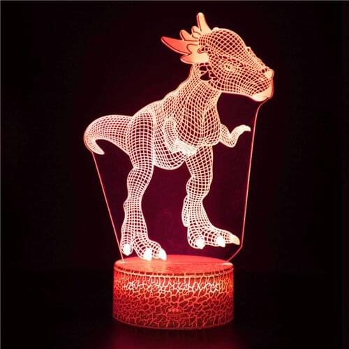LED night light for dinosaur PVC 3D light wild animal model toy doll dinosaur children toy boy birthday Christmas Halloween gift