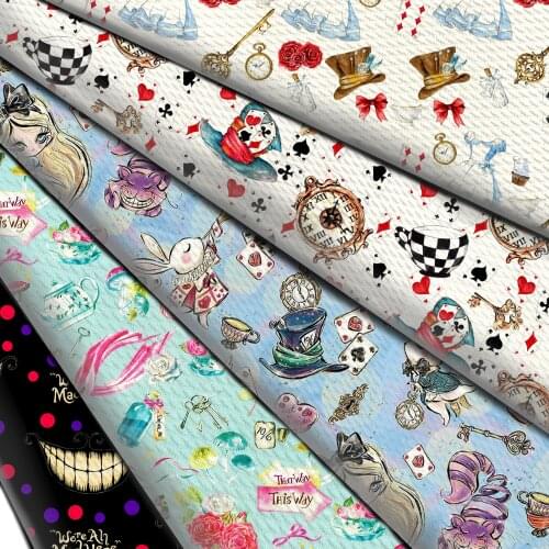 Girls Cat Printed Bullet FabricTextured Liverpool 4 Way Stretch Spandex Knit Fabric For Baby HeadWrap Bummies Leggings Patchwork