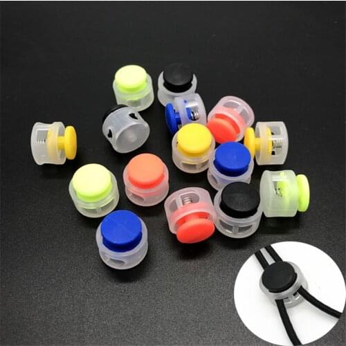 30Pcs Color Matching Plastic Spring Stop Cord Lock Ends Toggle Stopper Clip For Sportswear Clothing Shoes Rope DIY Craft Parts