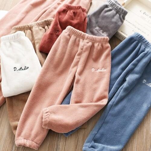 2019 new winter item girl and boy warm fleece pant several colors
