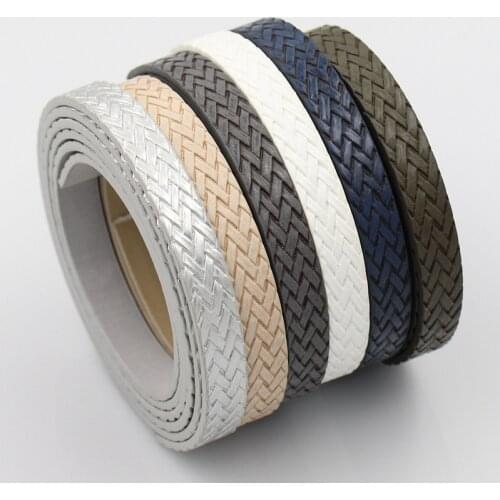 1.2m/piece No Joints) 10*2mm Flat Twill PU Leather cord For DIY Jewelry making Bracelet rope Shoulder strap