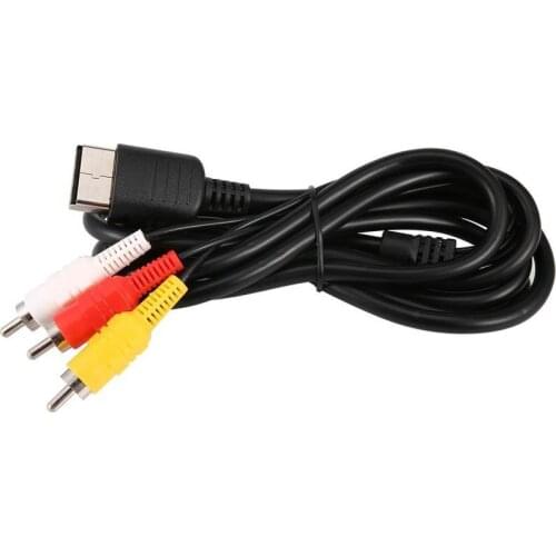 10 PCS Black 1.8M Composite RCA AV Cord Stereo Composite Audio Video TV Adapter Cable For Sega Dreamcast