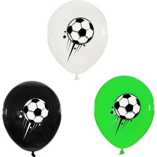 10pcs 12inch White Black Green 3 Colors Foot Football Latex Balloons Birthday Party Decoration Kids Toys Football Theme Ballons