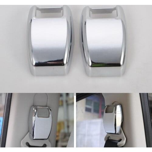 2Pcs/Set Chrome ABS Car Interior Seat Safety Belt Cover Trim Styling Sticker for Jeep Compass Patriot 2011-2016