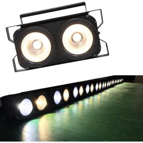2X A Lots Wholesales Price Dj Light 2 Eyes100w LED Blinder Audience Cob PAR Indoor For TV Show Wedding Black lights Projector