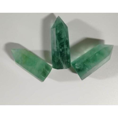 3Pcs Natural green fluorite Crystal quartz Points engry wands Collectors Meditation Reiki Healing Chakra Home Decoration