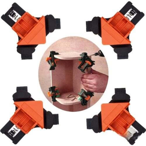 4pcs Wood Angle Clamps 60/90/120 Degrees Woodworking Corner ClampRight Clips DIY Fixture Hand Tool Set for Taper,T Joints,Plate